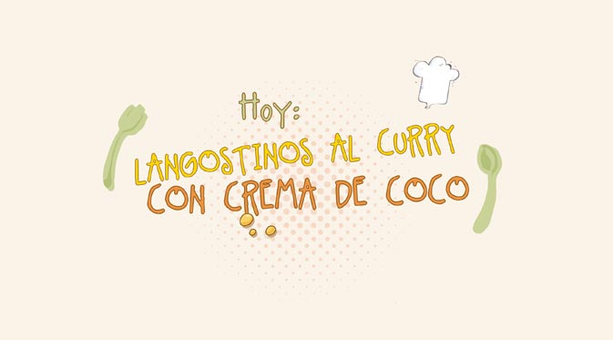 LANGOSTINOS AL CURRY CON CREMA DE COCO